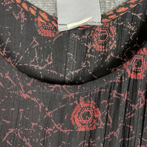 Women’s Romantic Black Gothic Red Ruby Print Sleeveless Midi Shift Dress Large - Picture 6 of 11